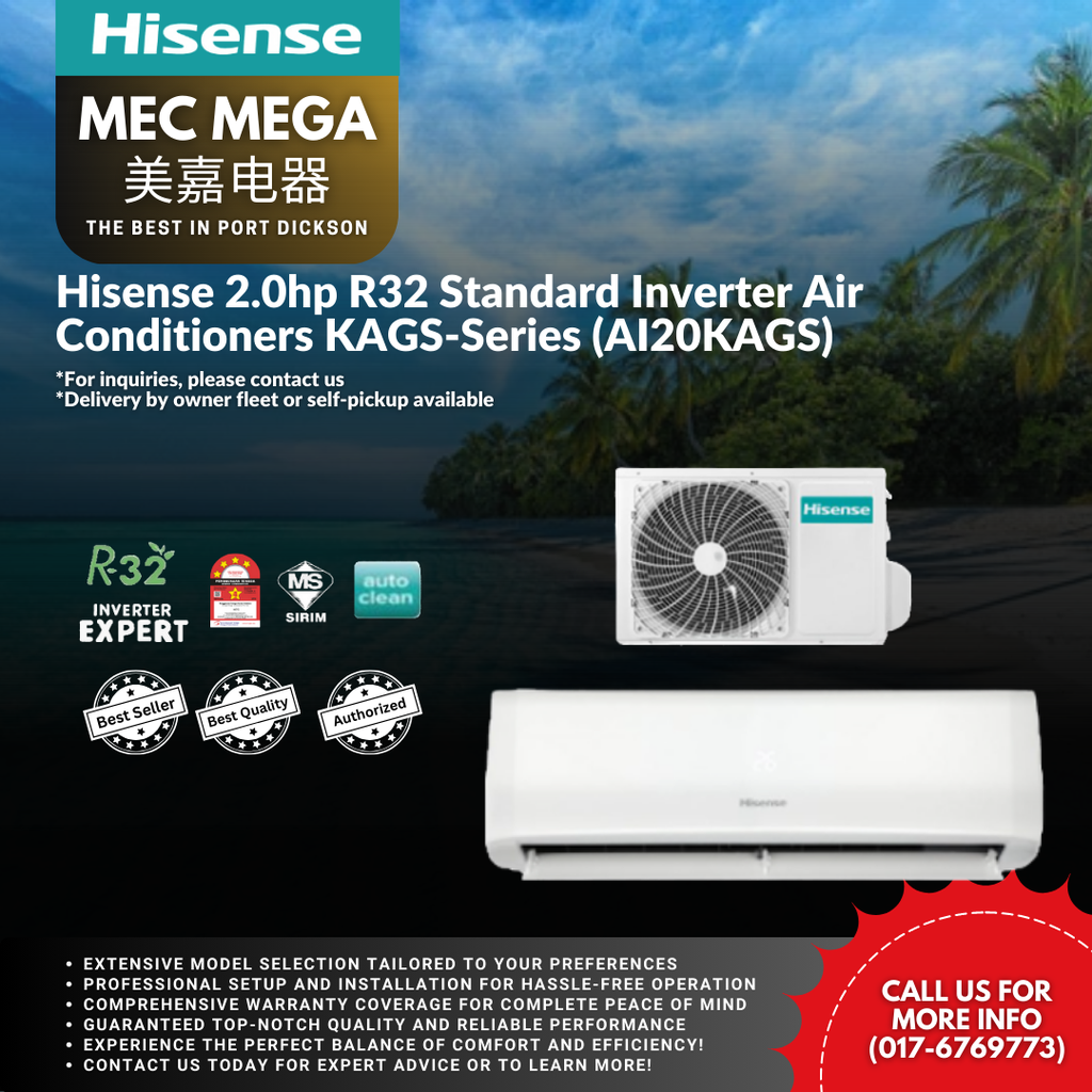 Hisense 2.0hp R32 Standard Inverter Air Conditioners KAGS-Series