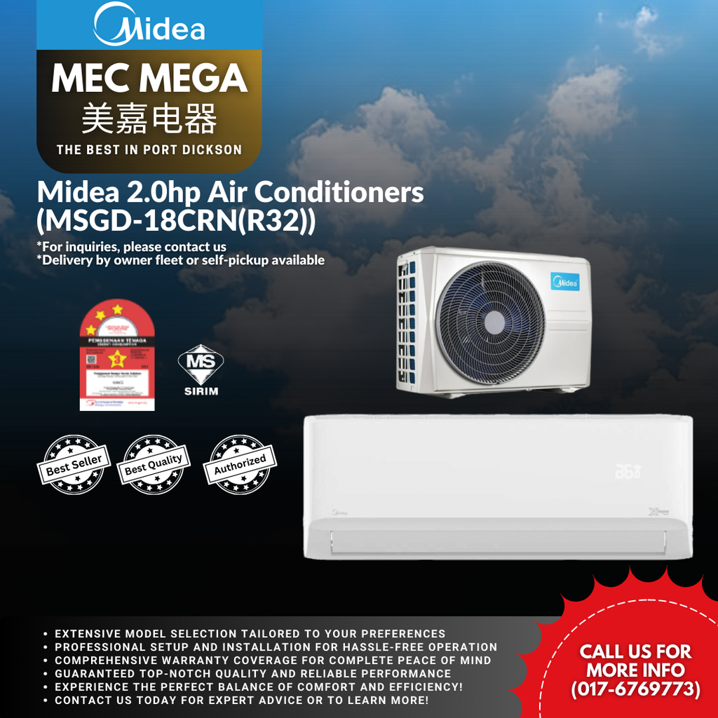 [MSGD-18CRN(R32)] Midea 2.0hp R32 Air Conditioners