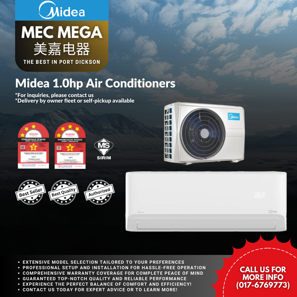 [MSGD-09CRN8(R32)] Midea 1.0hp Air Conditioners