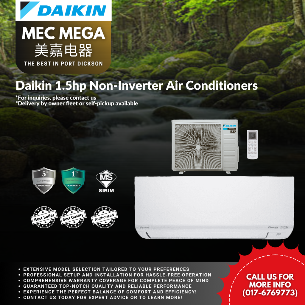 [FTV35A(A-SERIES)-IONZER] Daikin 1.5hp Non-Inverter Air Conditioners