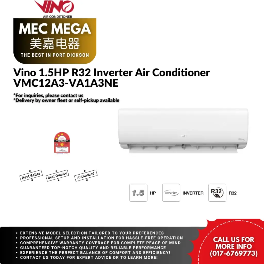 Vino 1.5HP R32 Inverter Air Conditioner 