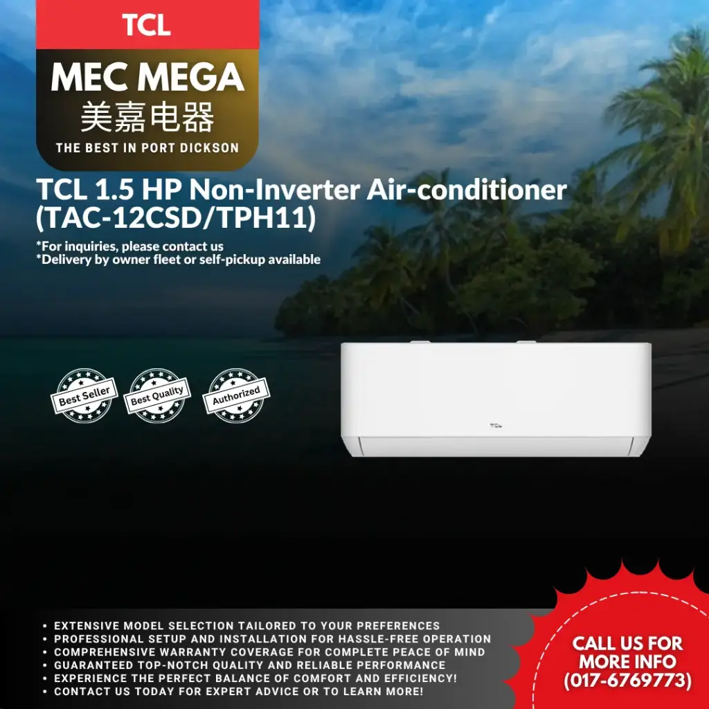 [TAC12CSD/TPH11] TCL Non-Inverter 1.5 hp Air-conditioner