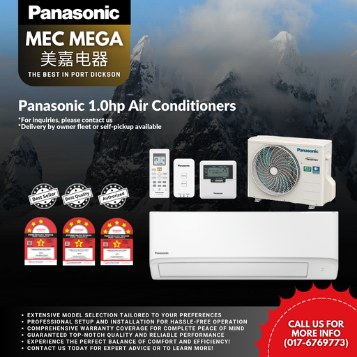 [CS-YU9AKH -1] Panasonic 1.0hp Inverter Air Conditioners